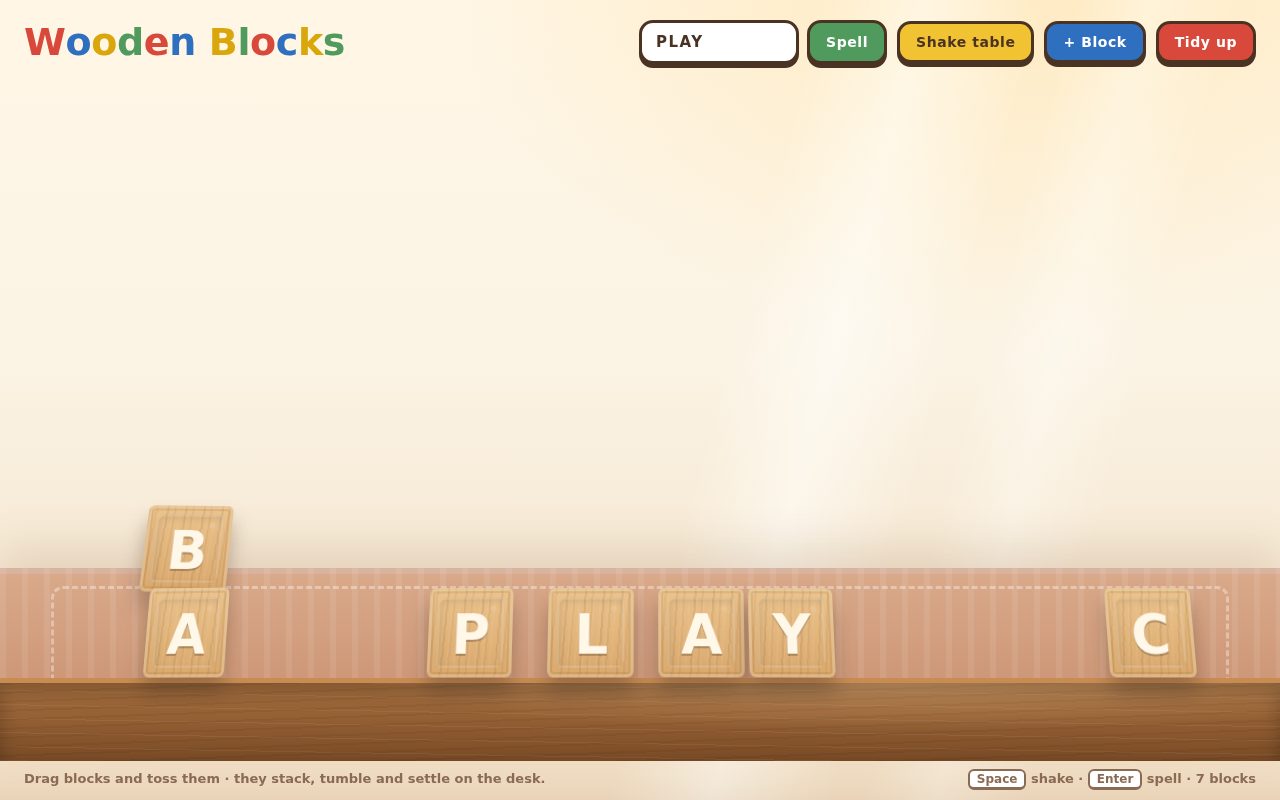 Wooden Alphabet Blocks — A Tumbling Toy screenshot
