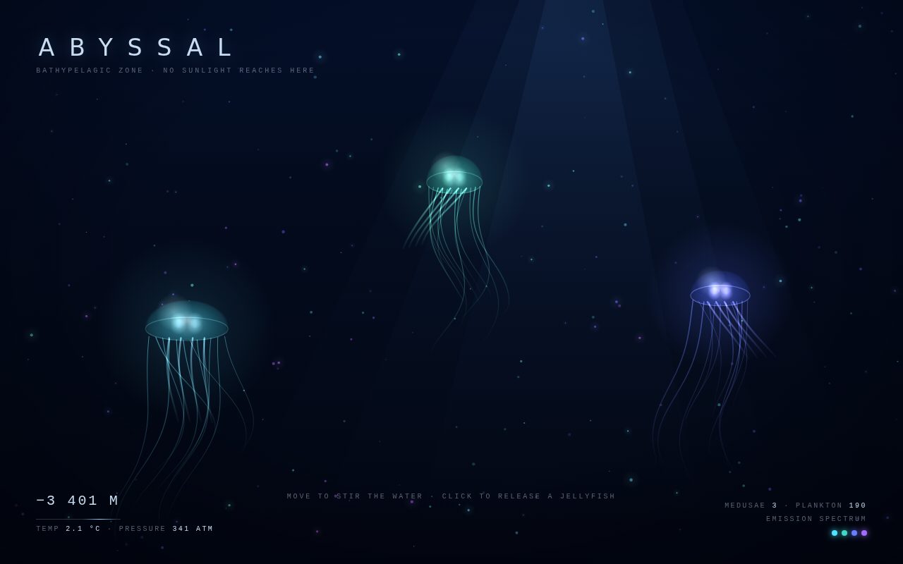 Abyssal — Bioluminescent Deep-Sea Scene screenshot