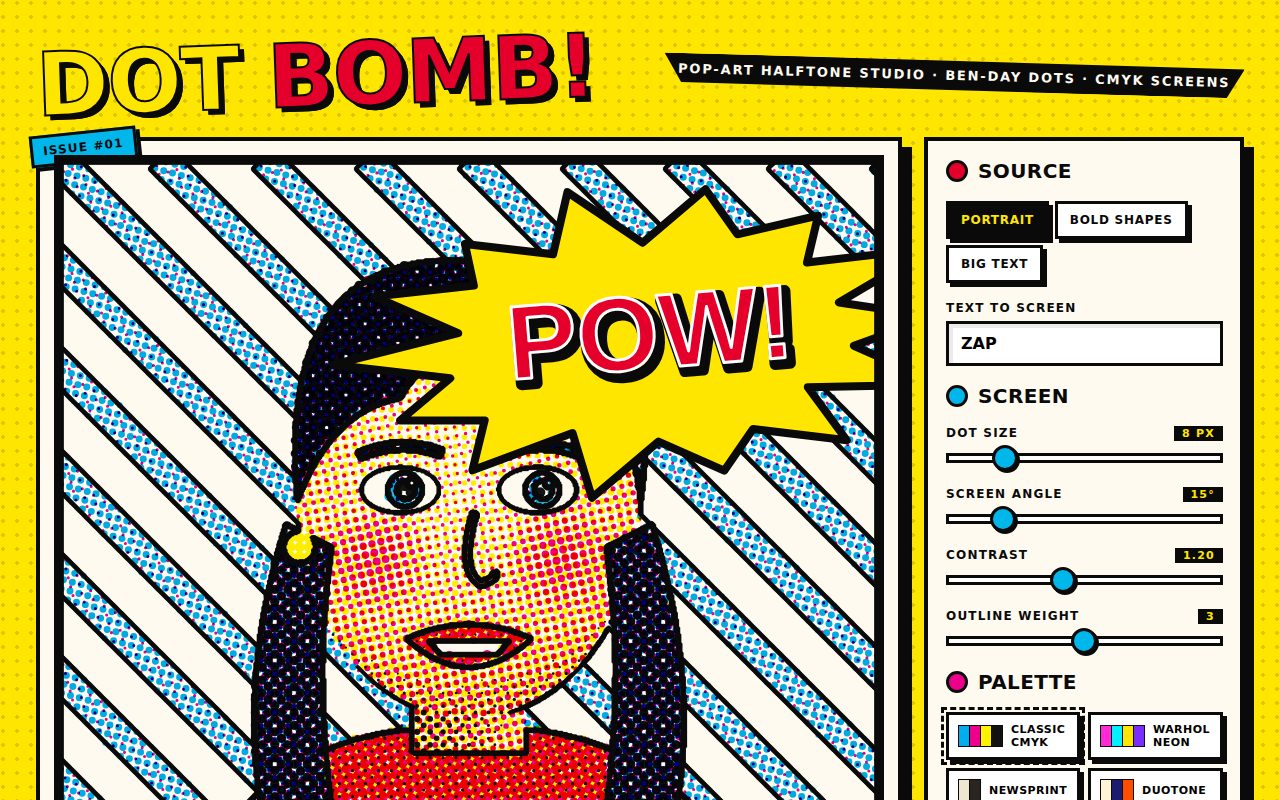 Dot Bomb — Pop-Art Halftone Studio screenshot