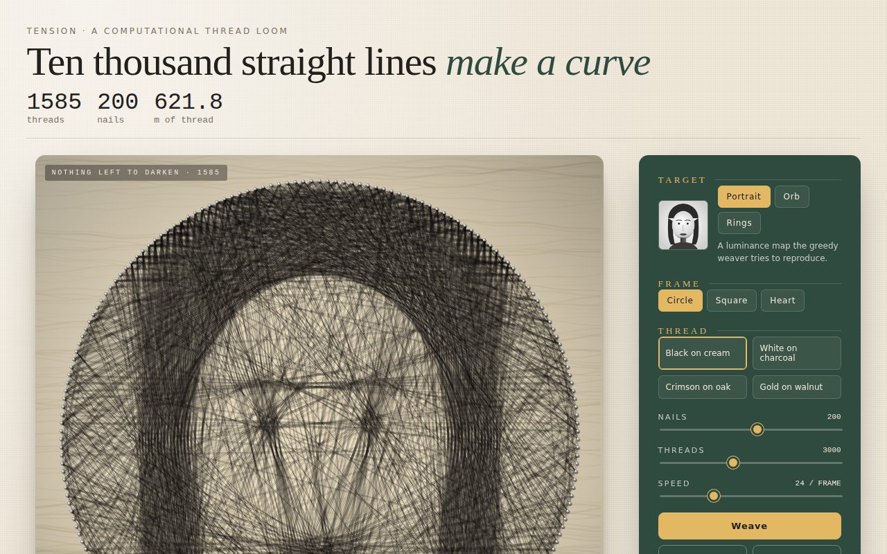 Tension — Generative String Art Loom screenshot