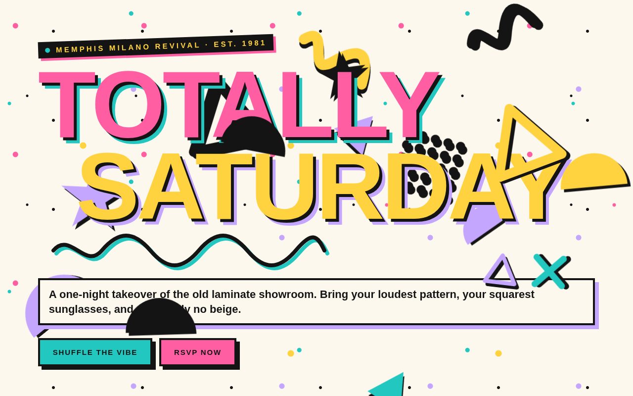 TOTALLY SATURDAY — Memphis Design Party screenshot