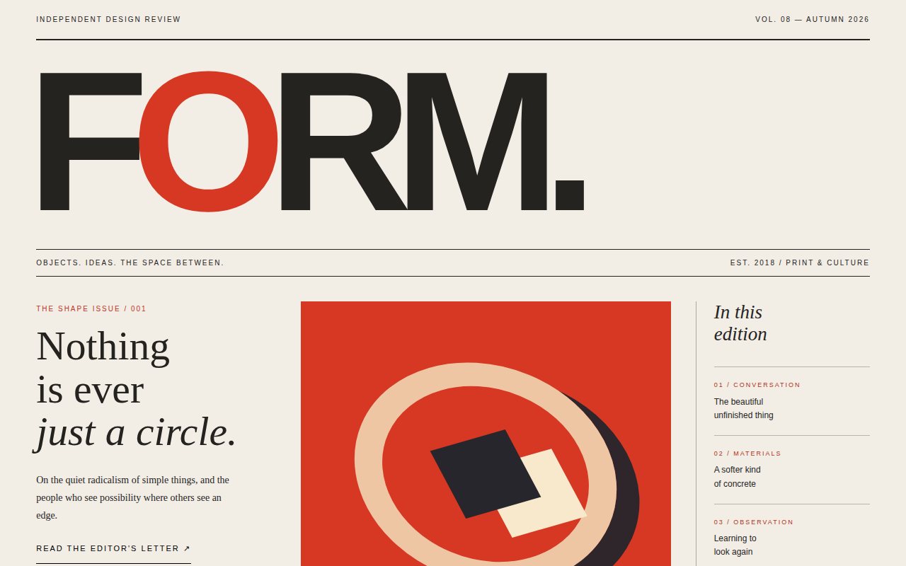 FORM — The Shape Issue — screenshot