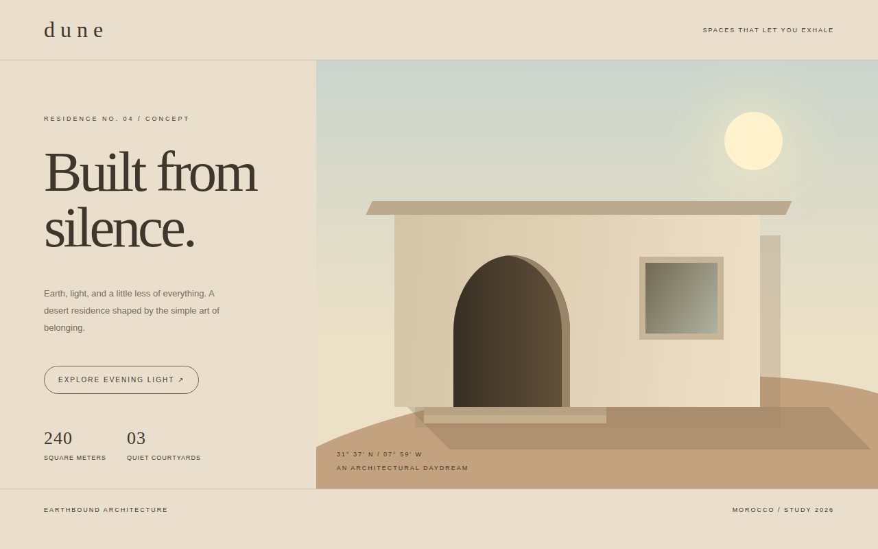 Dune — Architecture of Stillness — screenshot