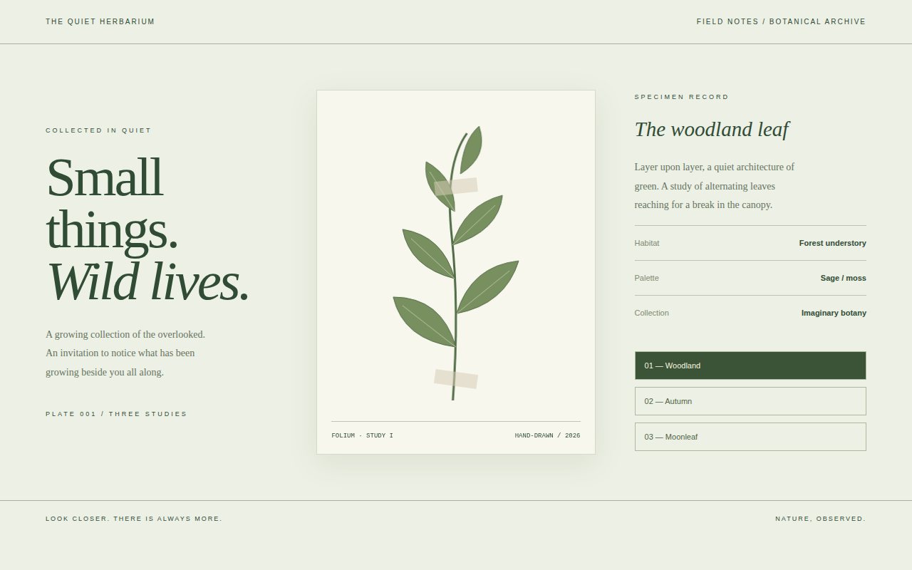 The Quiet Herbarium — screenshot