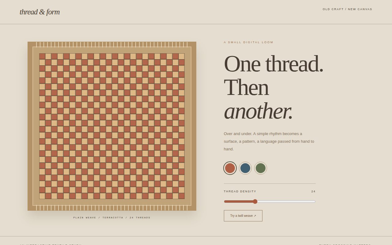 Thread & Form — Digital Loom — screenshot