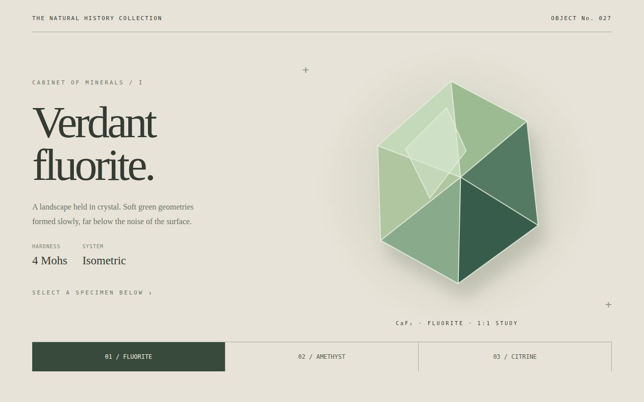 Cabinet of Minerals — screenshot