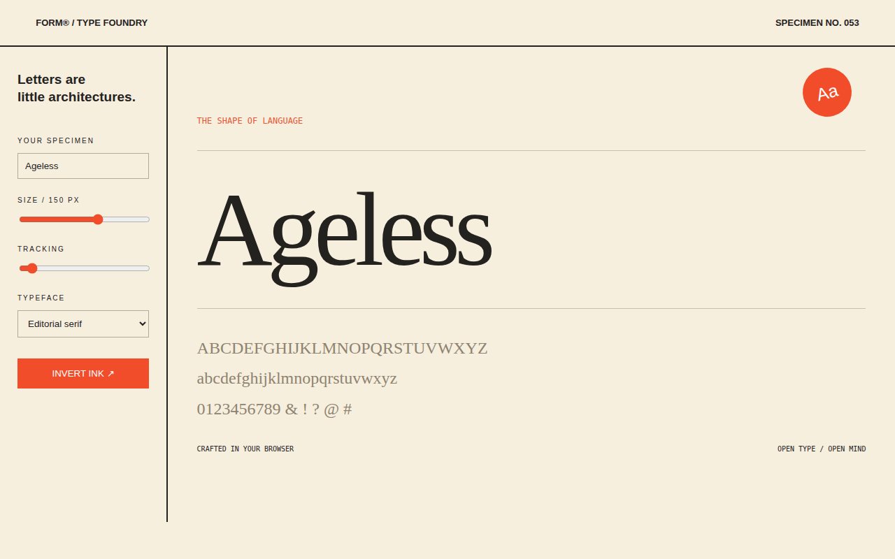 Form / Type Playground — screenshot