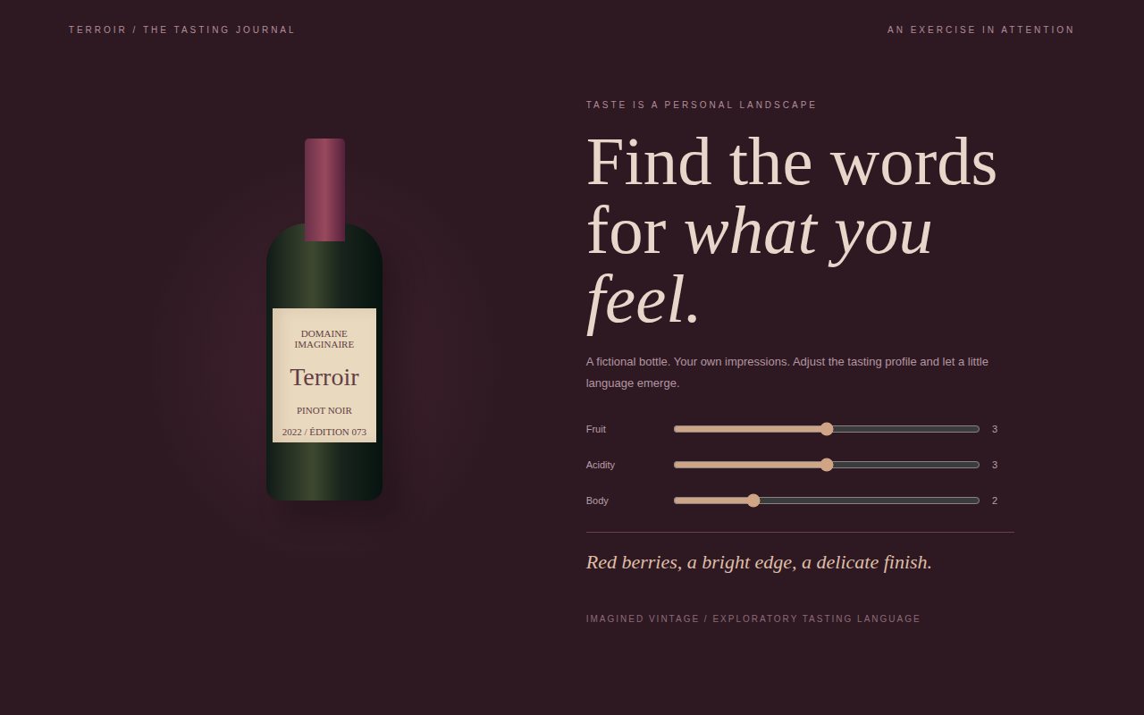 Terroir / Tasting Notes — screenshot