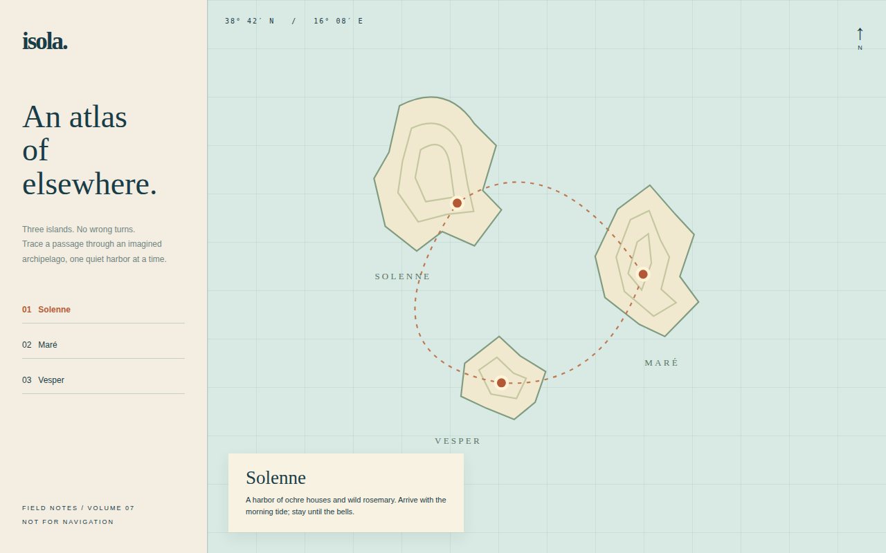 Isola — An atlas of elsewhere — screenshot