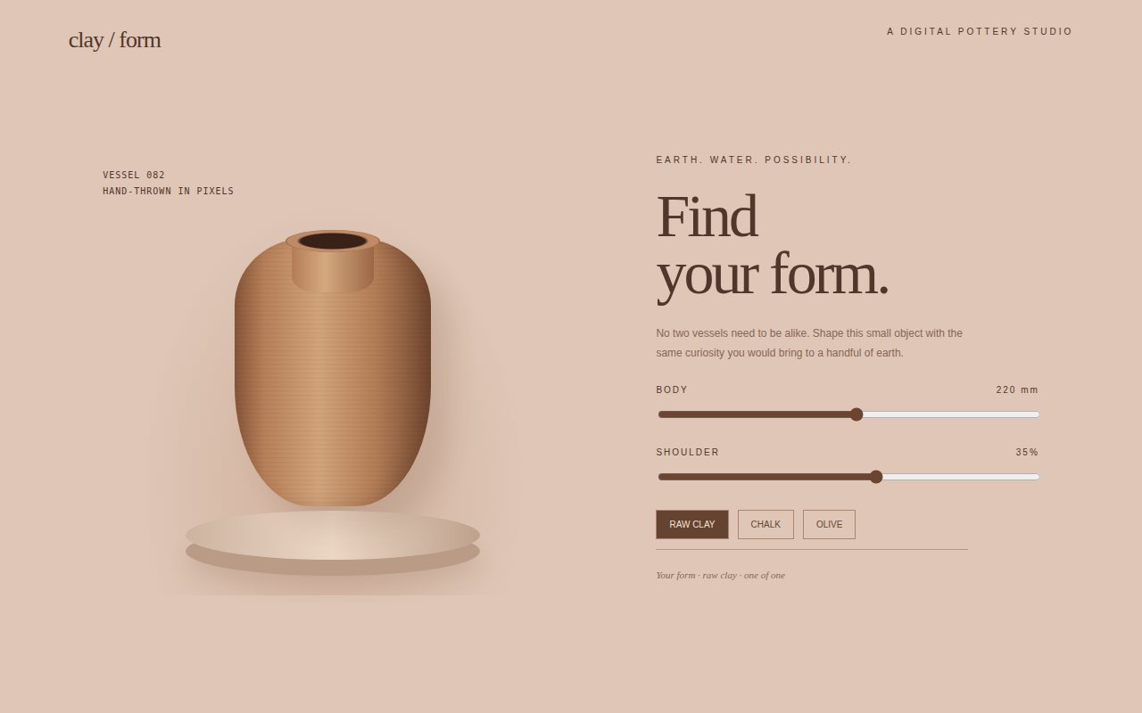 Clay / Form Studio — screenshot