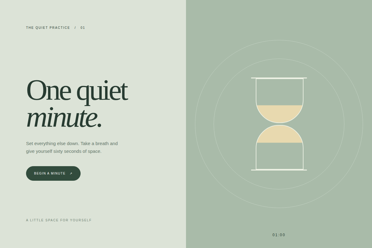 Screenshot of One Quiet Minute