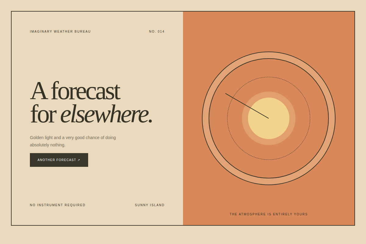 Screenshot of Weather for Imaginary Places
