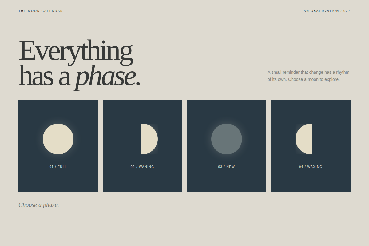 Screenshot of Moon Calendar