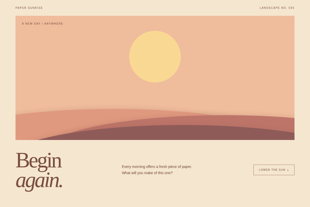 Screenshot of Paper Sunrise
