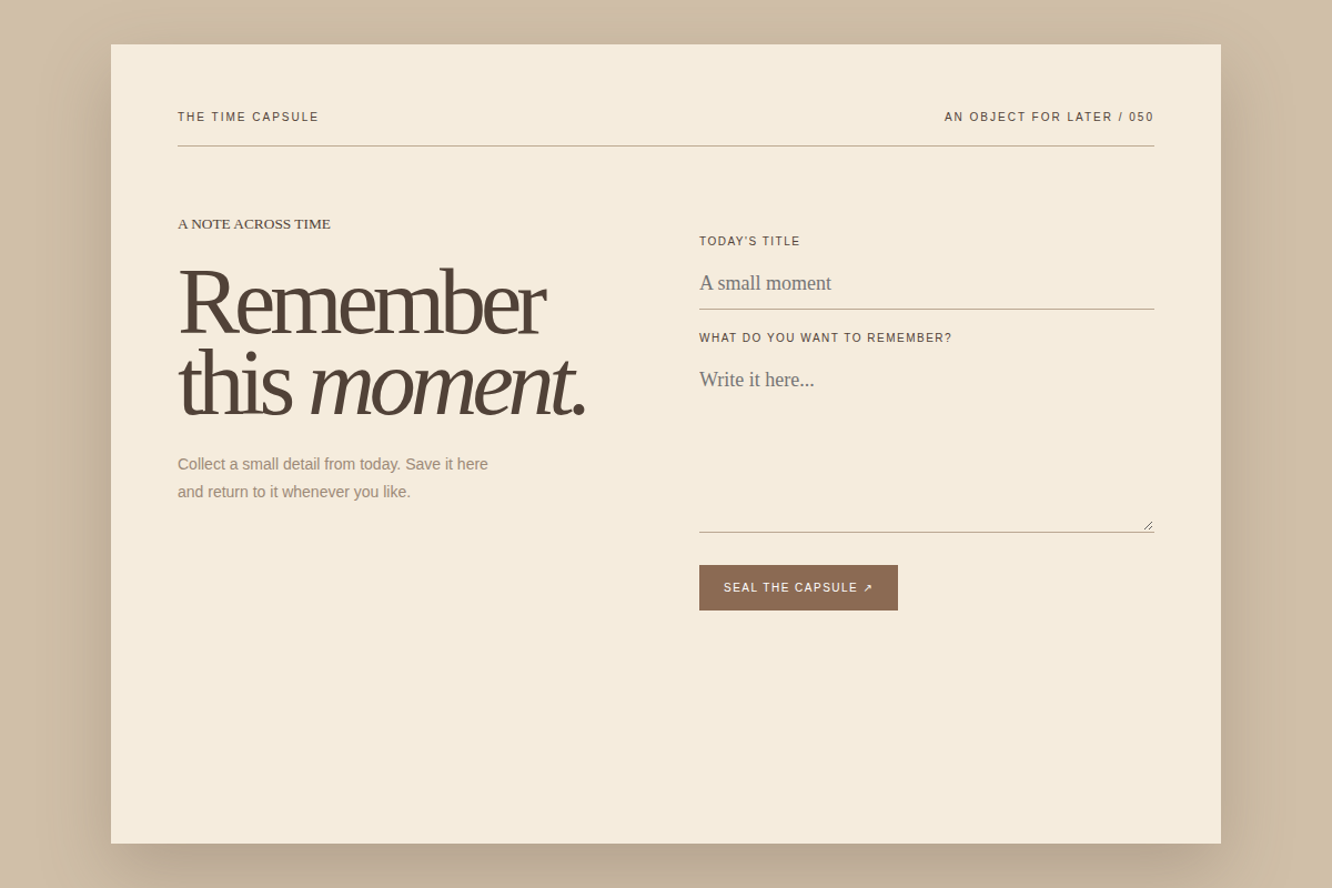 Screenshot of Time Capsule