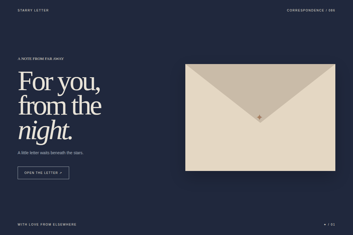 Screenshot of Starry Letter