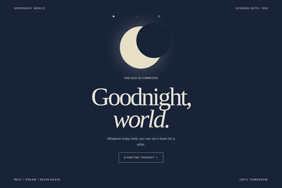 Screenshot of Goodnight World
