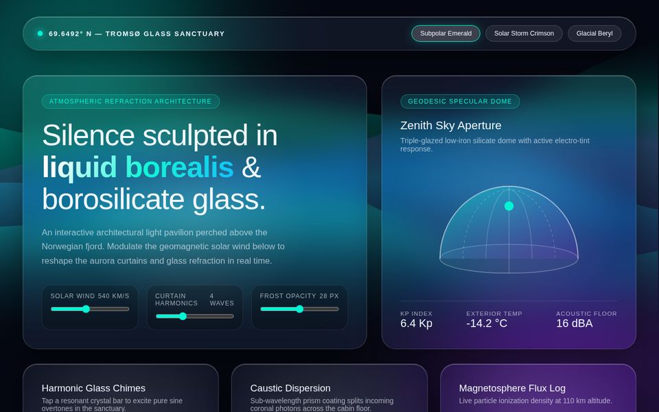Borealis Glass Sanctuary — Nordic Acoustic & Light Observatory screenshot