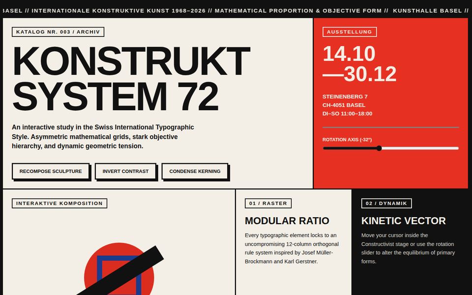 Kunsthalle Basel — Constructivist Typographic Grid Poster screenshot