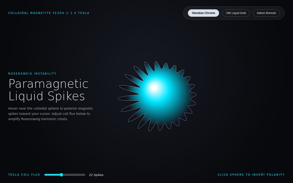 Magneto-Fluidic Sculpture — Ferrofluid Kinetic Lab screenshot