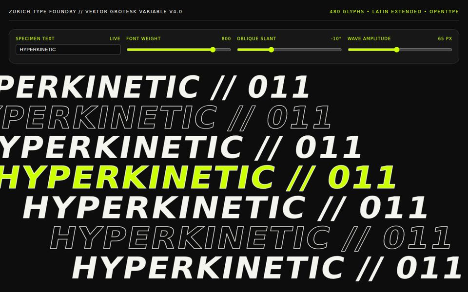 Vektor Grotesk — Kinetic Type Foundry Specimen screenshot