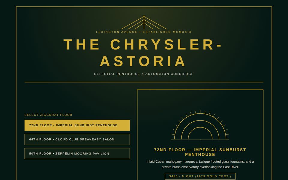 The Chrysler-Astoria 1929 — Art Deco Grand Hotel screenshot