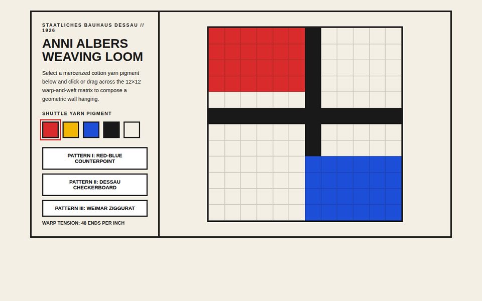 Dessau Weaving Workshop 1926 — Bauhaus Loom Studio screenshot