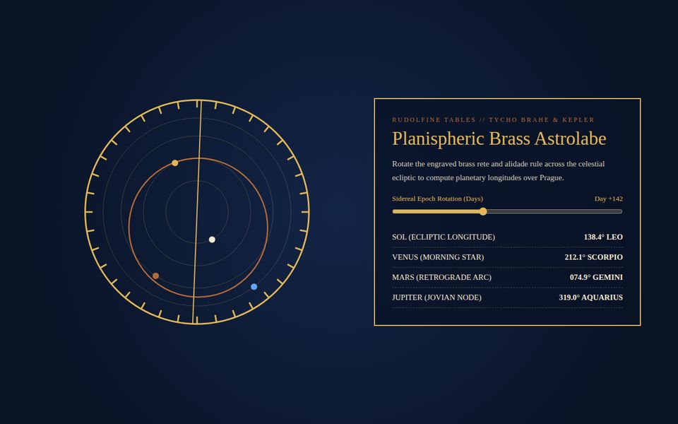 Prague 1590 — Brass Planispheric Astrolabe & Orrery screenshot