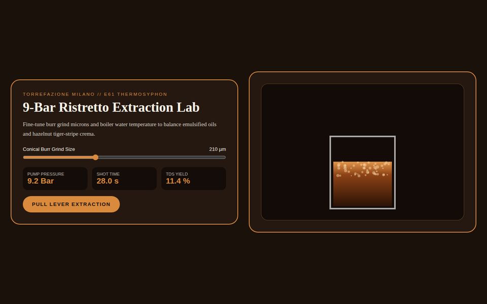 Milano 9-Bar — Espresso Extraction & Crema Telemetry screenshot