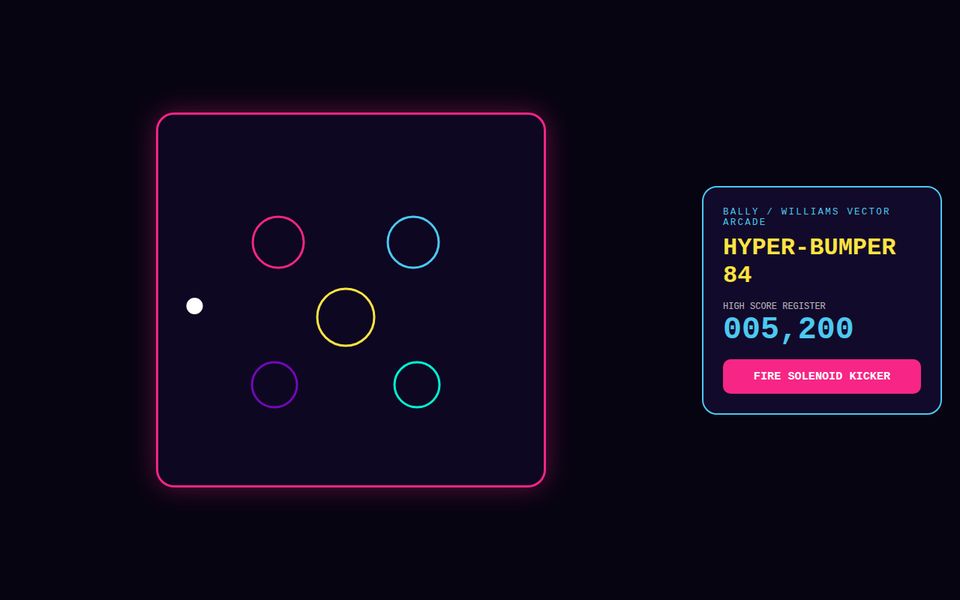 Vector Pinball 1984 — Electromagnetic Bumper Physics screenshot