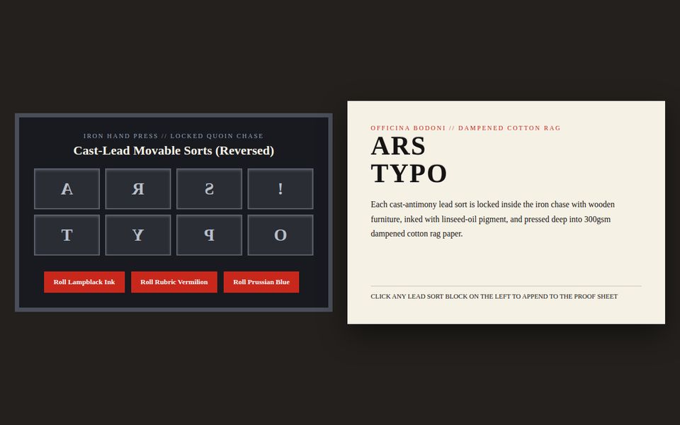 Mainz & Parma — Lead Letterpress Composing Galley screenshot
