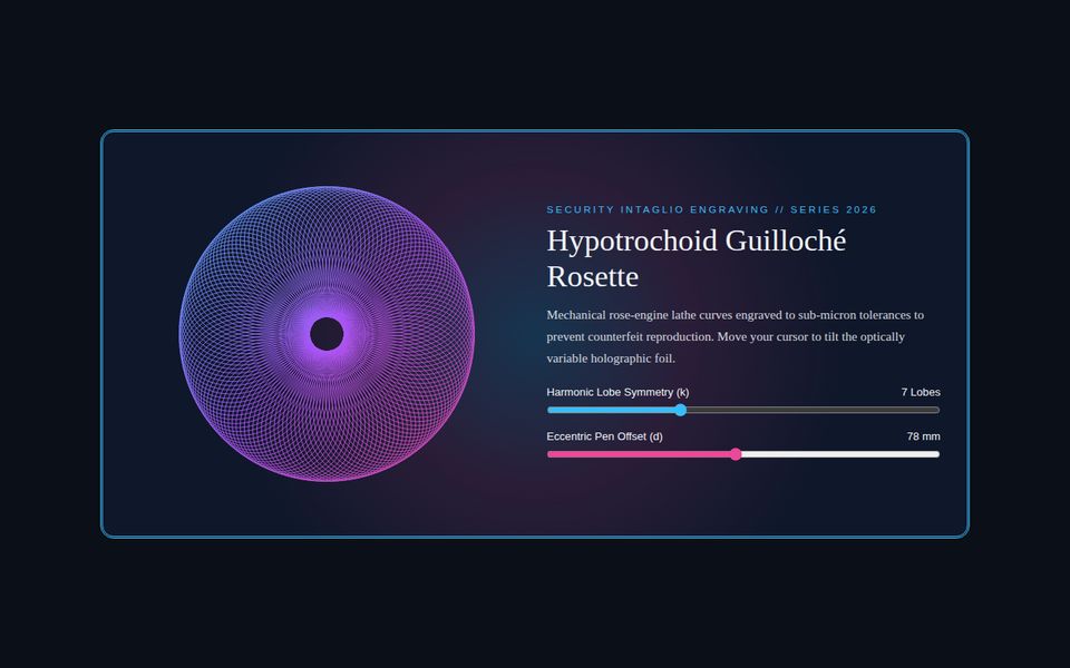 Sovereign Guilloché — Holographic Intaglio Banknote Mint screenshot