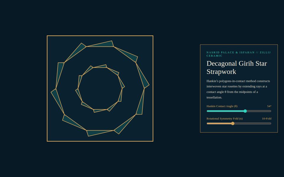 Alhambra Girih — Decagonal Islamic Star Tessellation screenshot