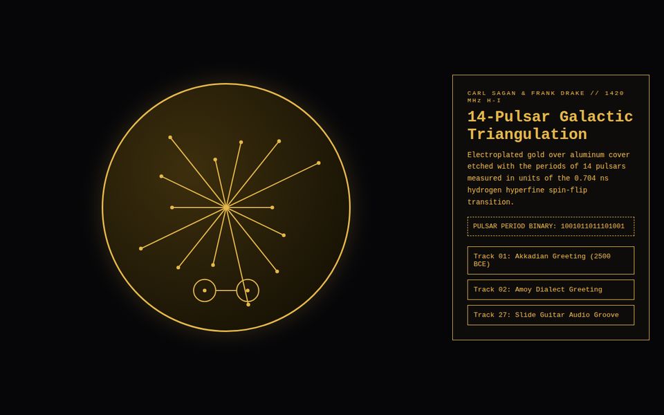 Voyager 1977 — Interstellar Golden Record Pulsar Map screenshot