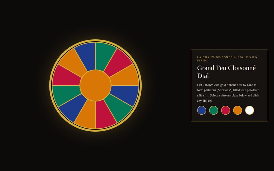 Grand Feu Cloisonné — Vitreous Gold-Wire Enamel Dial screenshot