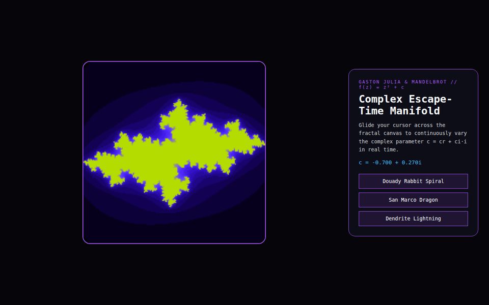 Holomorphic Julia Set — Complex Plane Fractal Explorer screenshot