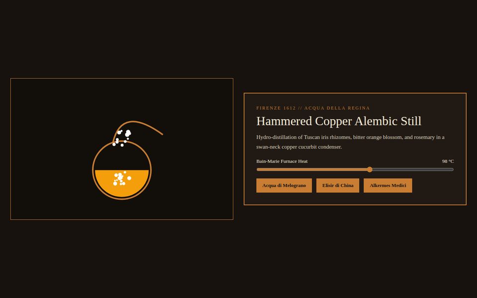 Officina Profumo 1612 — Copper Alembic Herbal Distillation screenshot