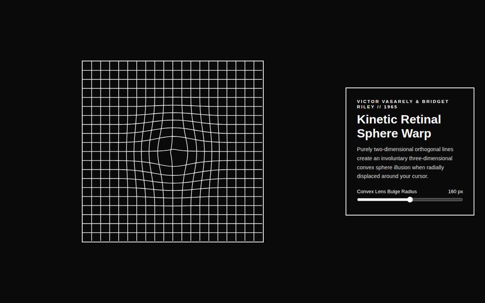Vega-Nor 1965 — Op-Art Spherical Bulge Warp Lattice screenshot