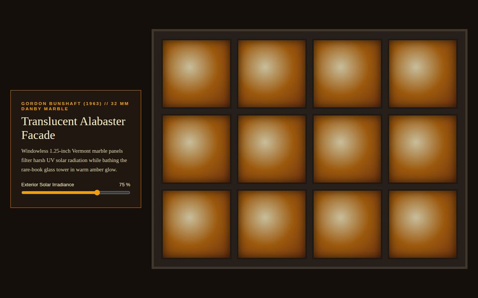 Beinecke Rare Book Vault — Translucent Danby Marble Panes screenshot