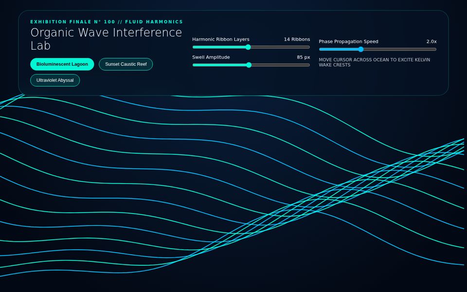 Organic Wave Lab — Biomorphic Fourier Swell & Caustics screenshot