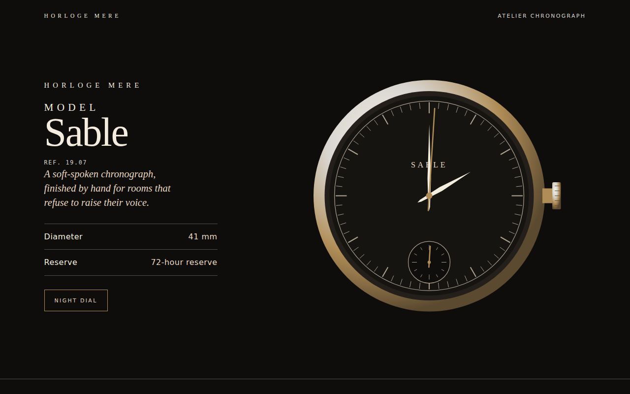 Atelier Chronograph — Model Sable screenshot