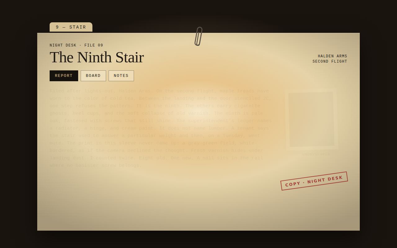 Noir Dossier — The Ninth Stair screenshot
