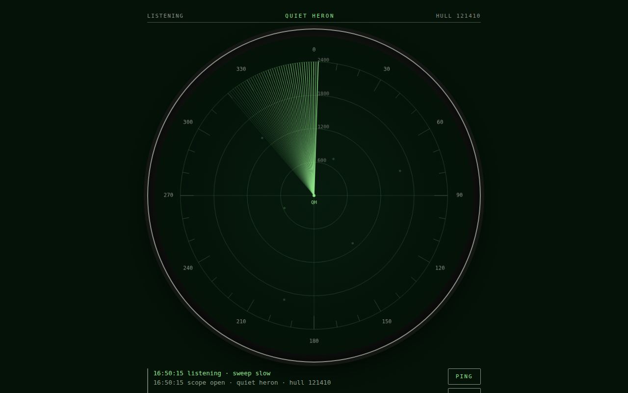 Quiet Heron — Sonar Bridge screenshot