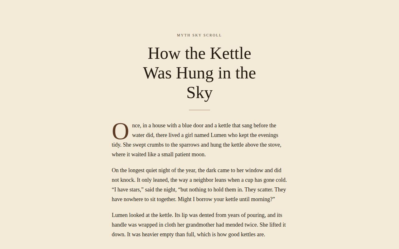 Myth Sky Scroll — How the Kettle Was Hung in the Sky screenshot