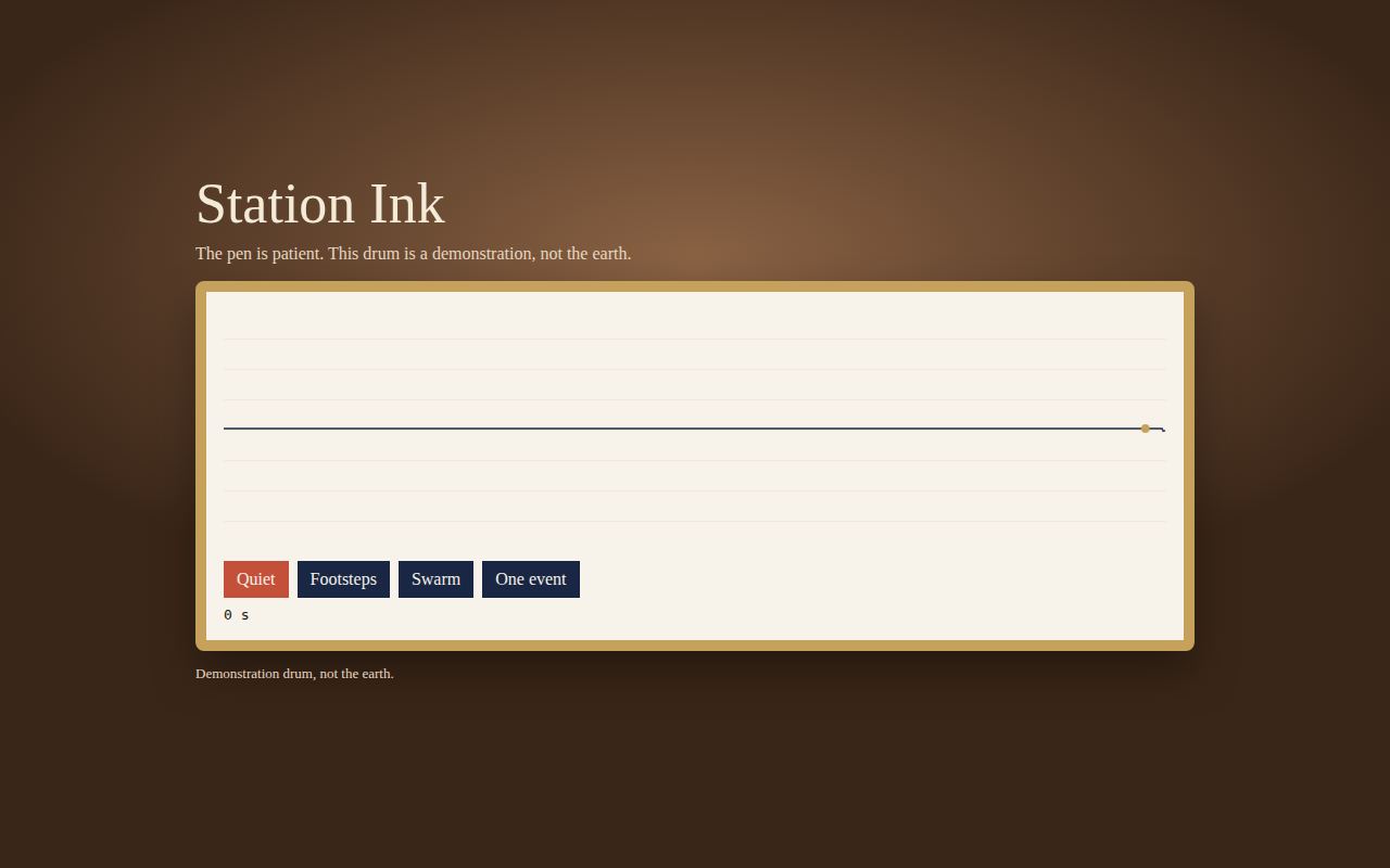 Seismograph Desk — Station Ink screenshot