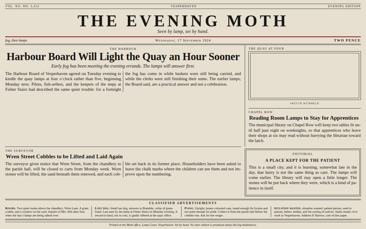 THE EVENING MOTH — 17 September 1924 screenshot