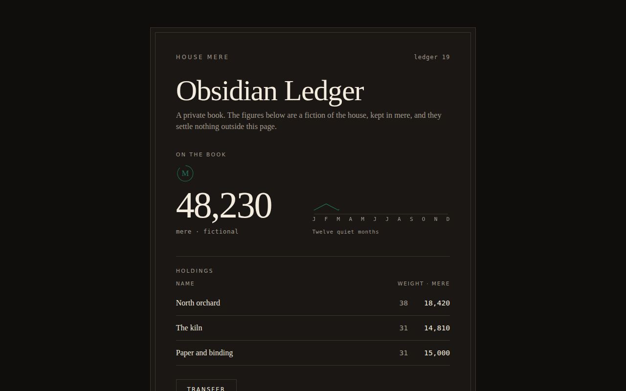Obsidian Ledger screenshot