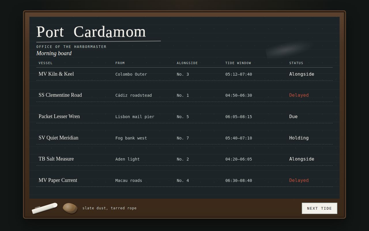 Harbor Chalk — Port Cardamom screenshot
