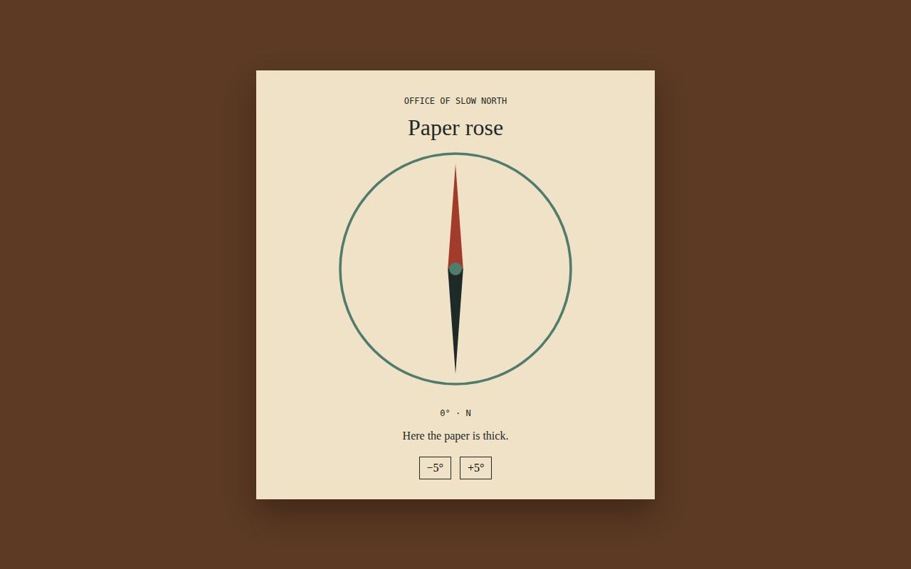 Compass Desk — Office of Slow North screenshot