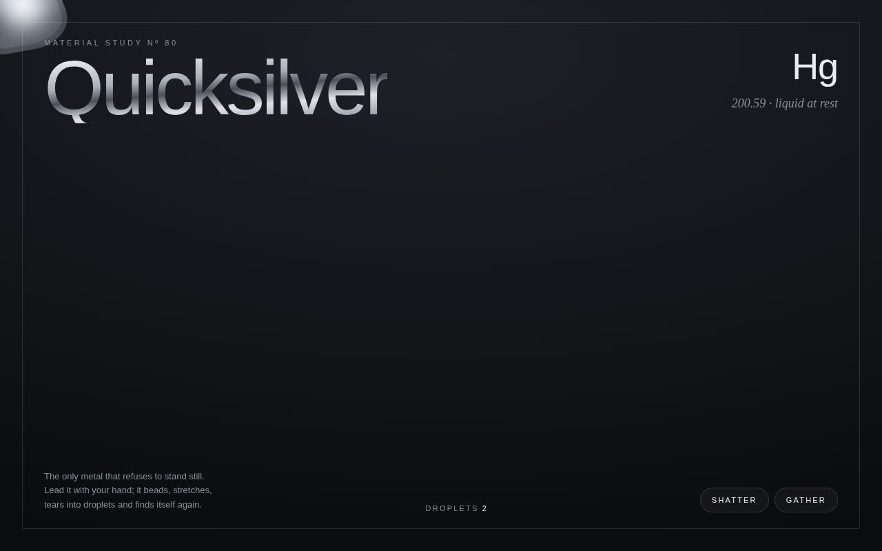 Screenshot of Quicksilver Mercury Study